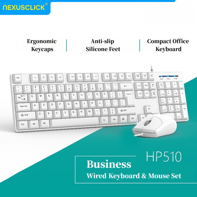 Gaming Keyboard Expensive - NexusClick Wired Office Keyboard Mouse Combo,Sturdy