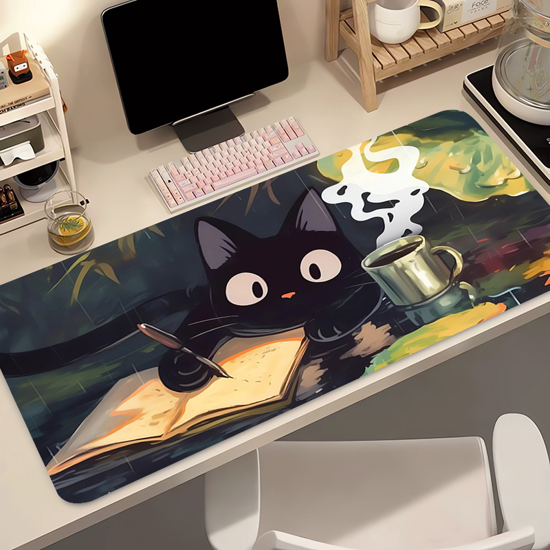 Gaming Keyboard Nearby - Kawaii Black Cat Silicone Soft Gaming