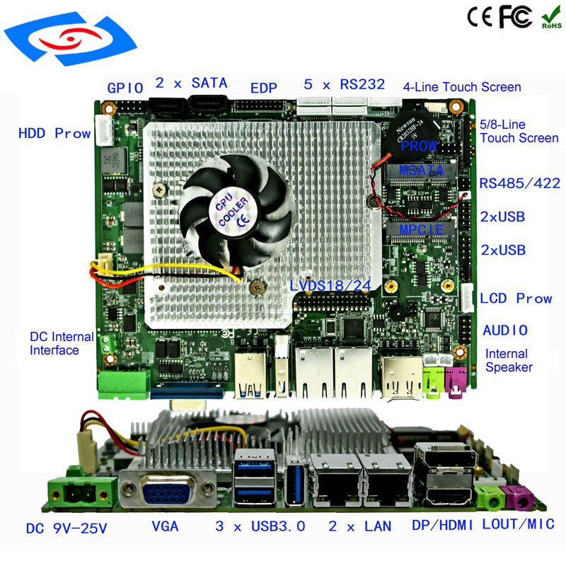 Fanless Industrial Motherboard - огляд і ціна Intel Cpu Core I5