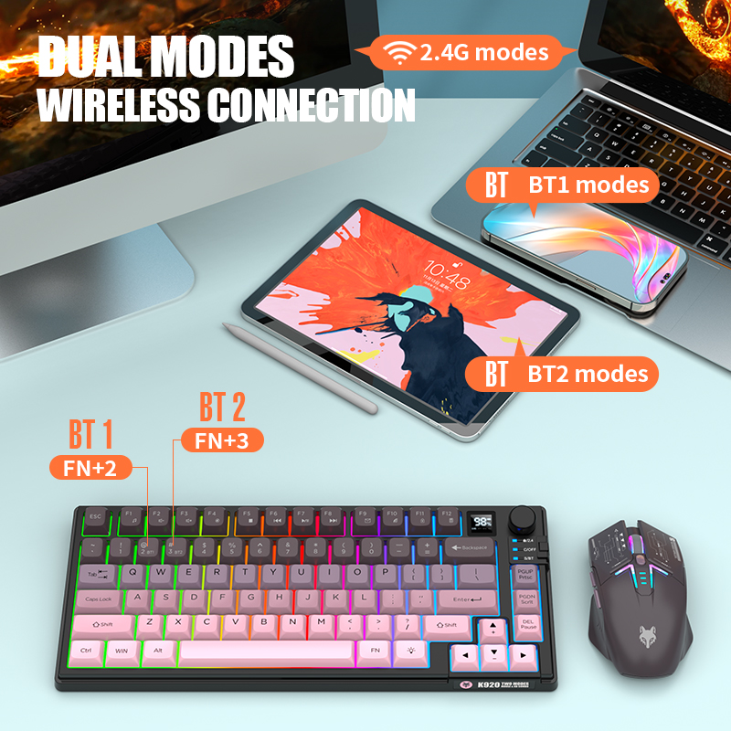Dual-Mode 2.4G Bluetooth Wirel - огляд і ціна Gaming Keyboard Mouse Combo