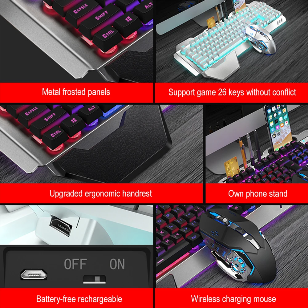 K680 Rechargeable 2.4G wireles - огляд і ціна Gaming Keyboard Mouse Combo