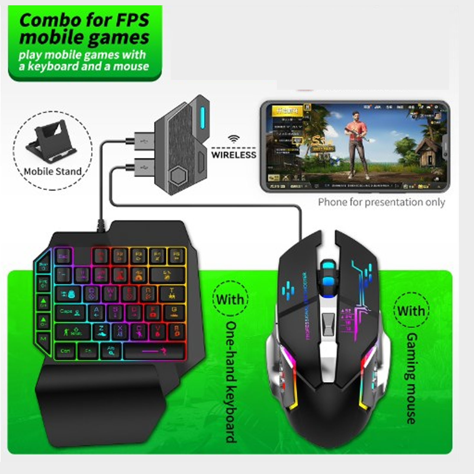 Mobile Game Combo Pack Bluetoo - огляд і ціна Gaming Keyboard Mouse Combo